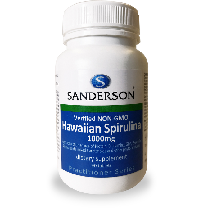 Sanderson Hawaiian Spirulina 1000 mg 90 Tablets