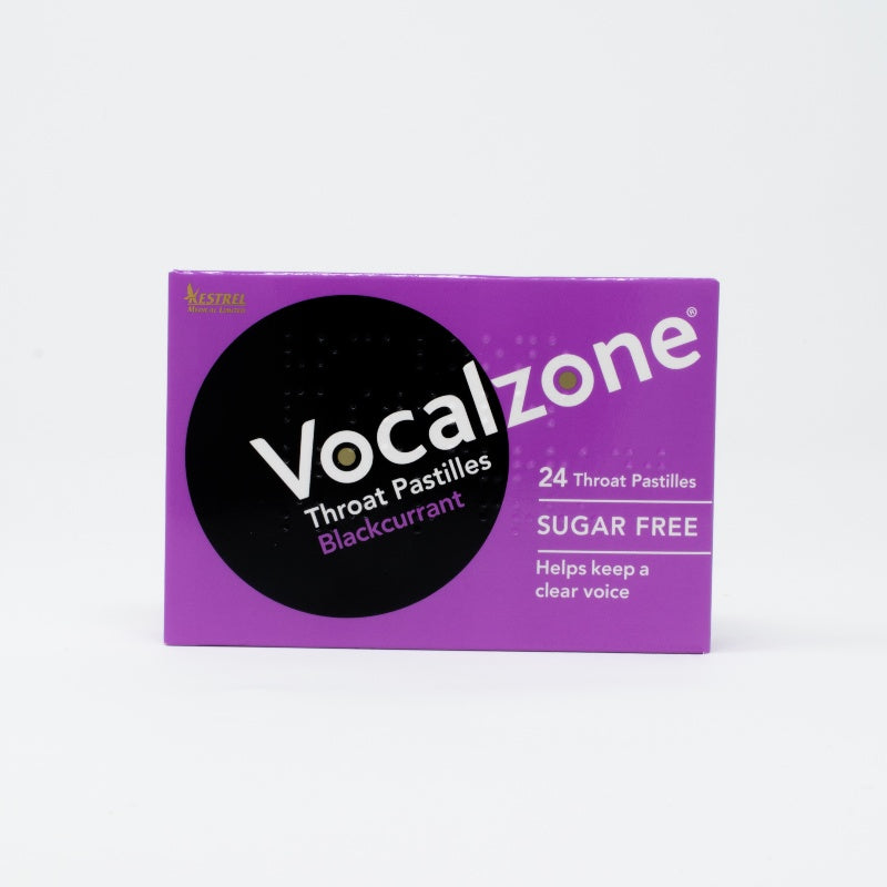 Vocalzone Sugar Free Blackcurrant Throat & Voice Pastilles 24 Pack