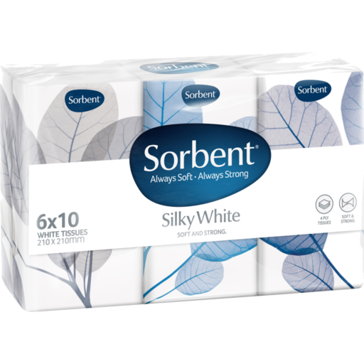 Sorbent Pocket Silky White Tissues 6s