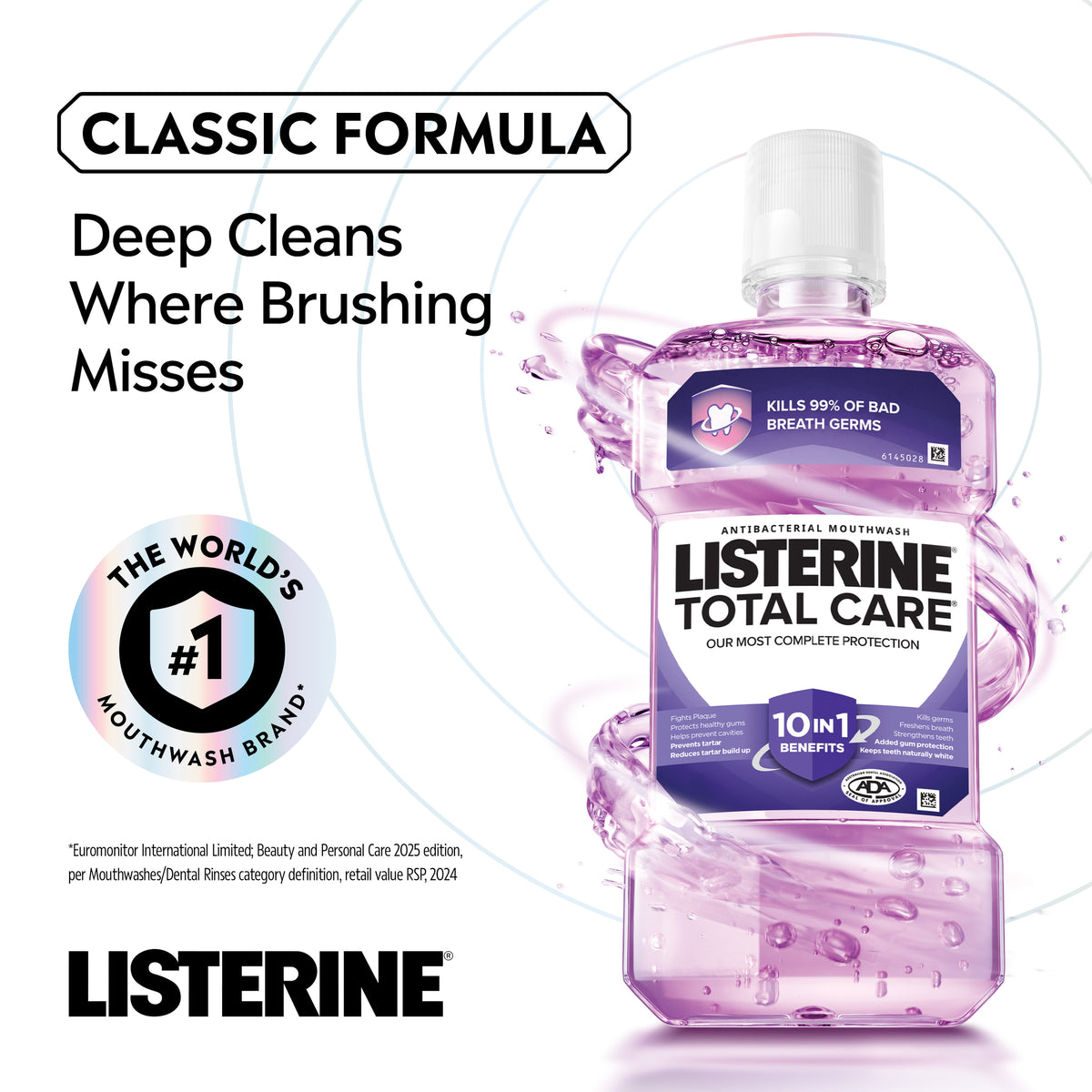 Listerine Total Care Antibacterial Mouthwash Clean Mint 100mL
