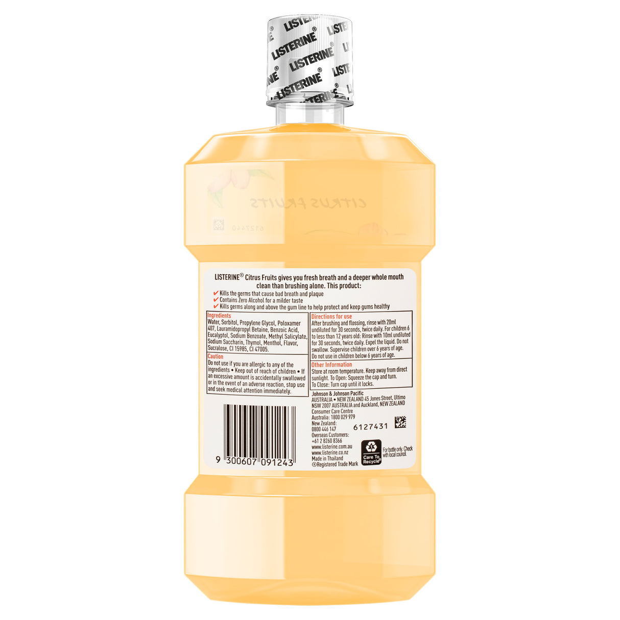 Listerine Mouthwash Citrus Fruits 500ml