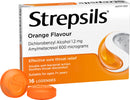 Strepsils Sore Throat Relief Orange 16 Pack