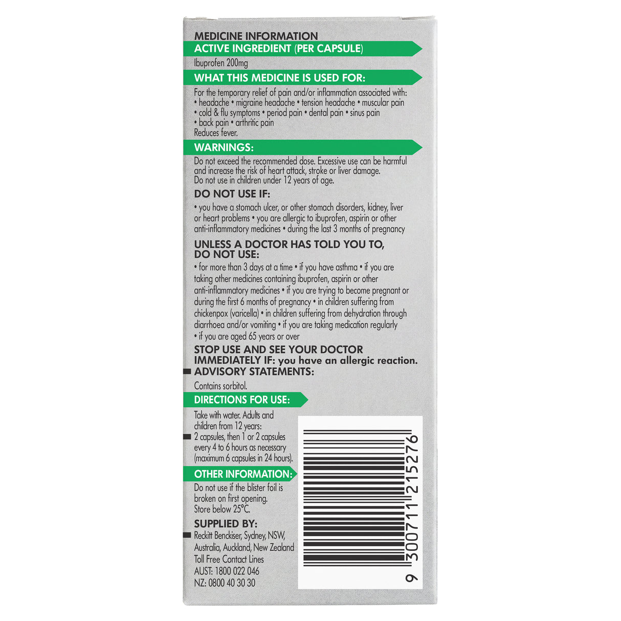 Nurofen Zavance Fast Pain Relief Liquid Capsules 200mg Ibuprofen 10 pack