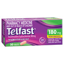 TELFAST  Fast Acting Non Drowsy Hayfever Tablets 180mg 30s