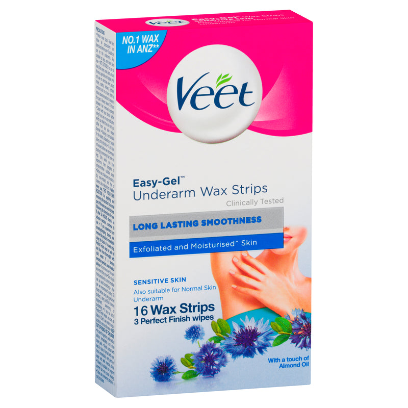 Veet Easy-Gel Underarm Wax Strips for Sensitive Skin
