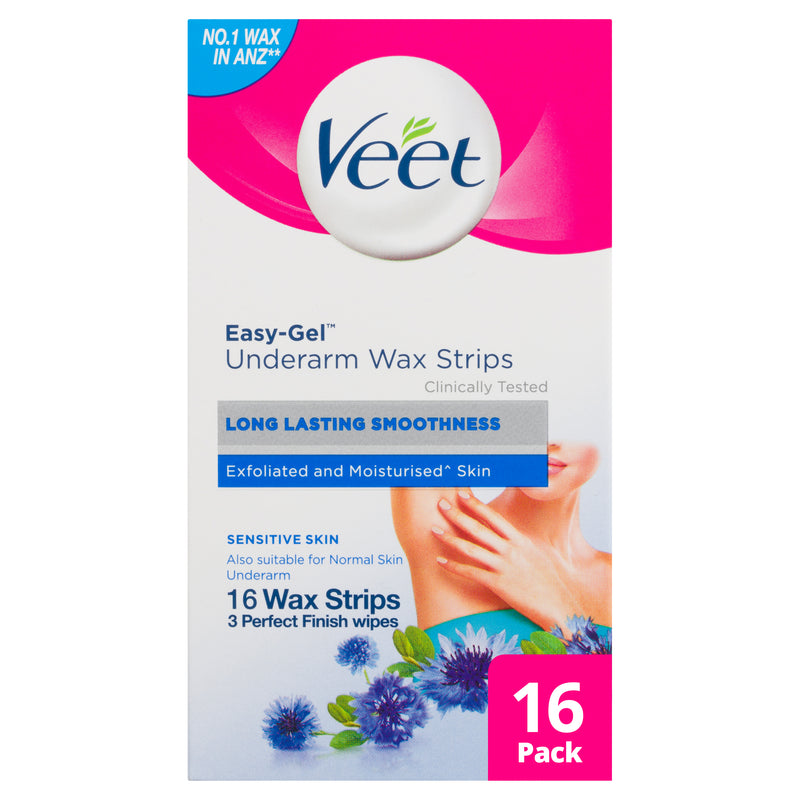 Veet Easy-Gel Underarm Wax Strips for Sensitive Skin