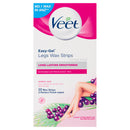 Veet Easy-Gel Legs Wax Strips Shea Butter and Acai Berries Scent