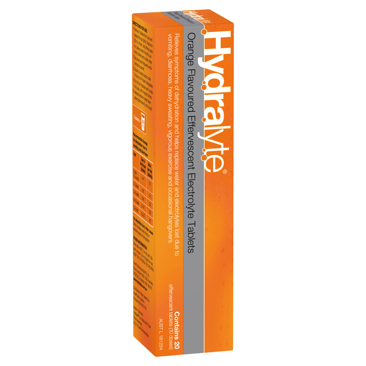 Hydralyte Effervescent Electrolyte Tablets Orange Tablets 20s