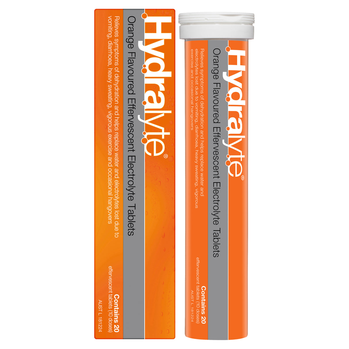 Hydralyte Effervescent Electrolyte Tablets Orange Tablets 20s