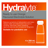 Hydralyte Ready to use Electrolyte Solution Orange Flavoured 4 x 250mL