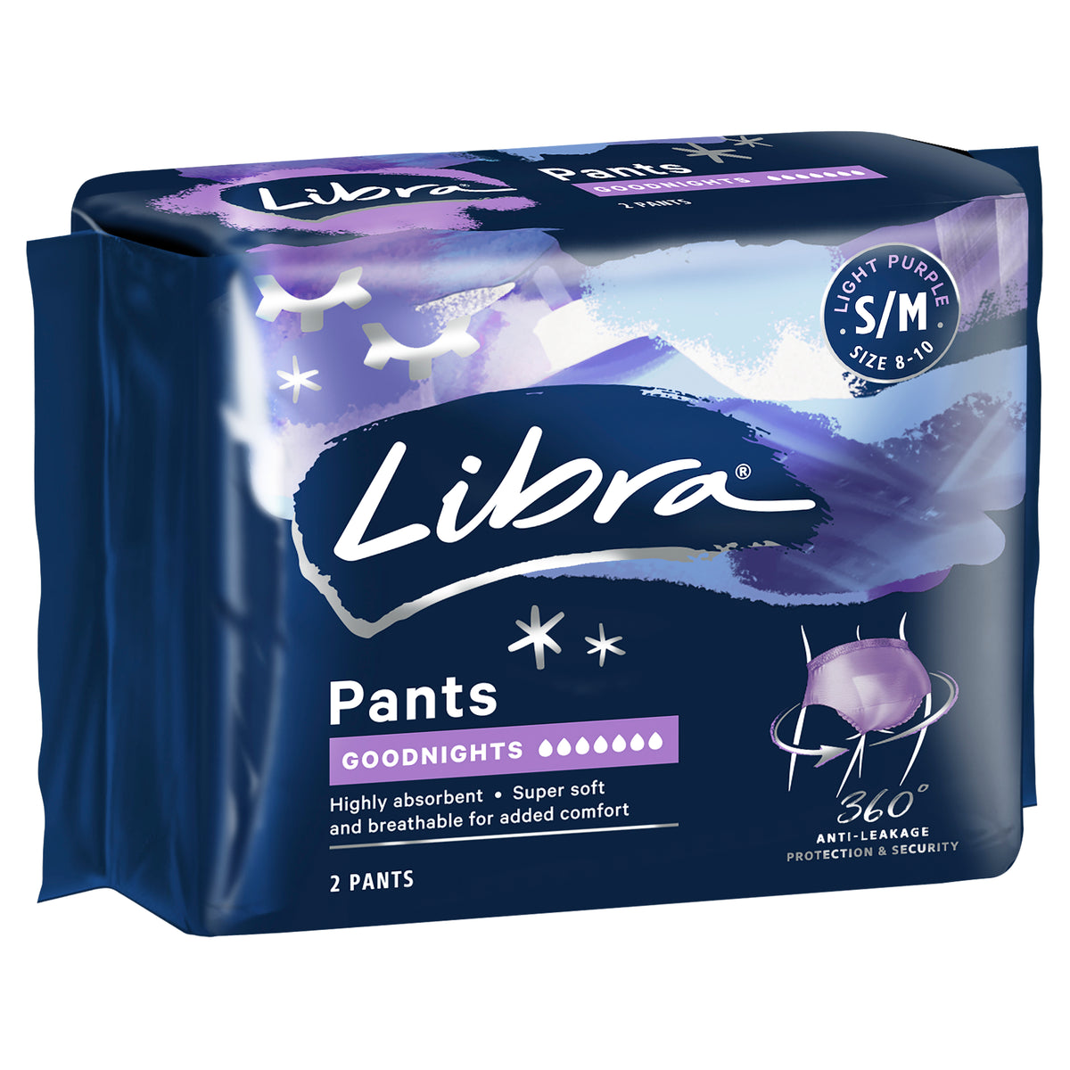 Libra Pants Goodnights Small/Medium 2 Pack