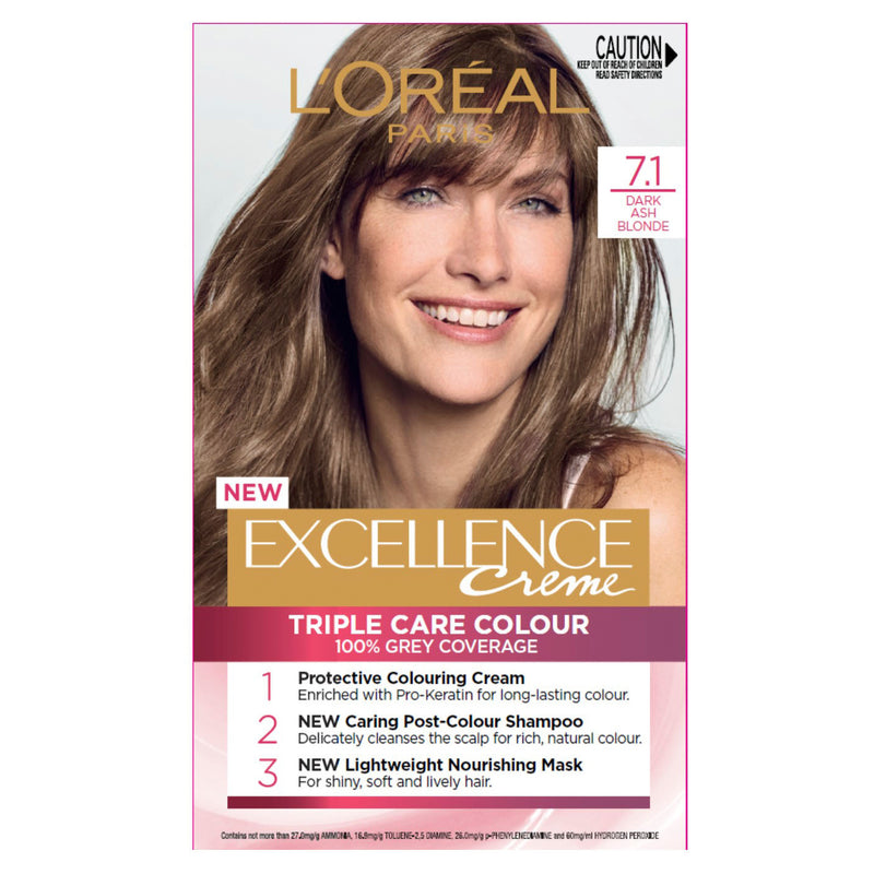 L'Oréal Paris Excellence Crème Permanent Hair Colour - 7.1 Dark Ash Blonde