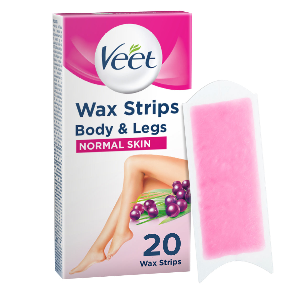 Veet Easy-Gel Legs Wax Strips Shea Butter and Acai Berries Scent