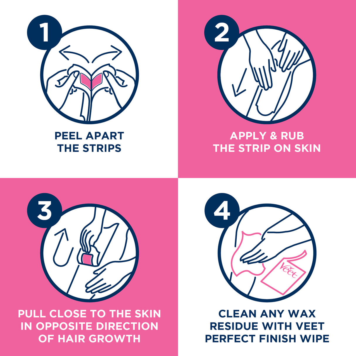 Veet Easy-Gel Legs Wax Strips Shea Butter and Acai Berries Scent