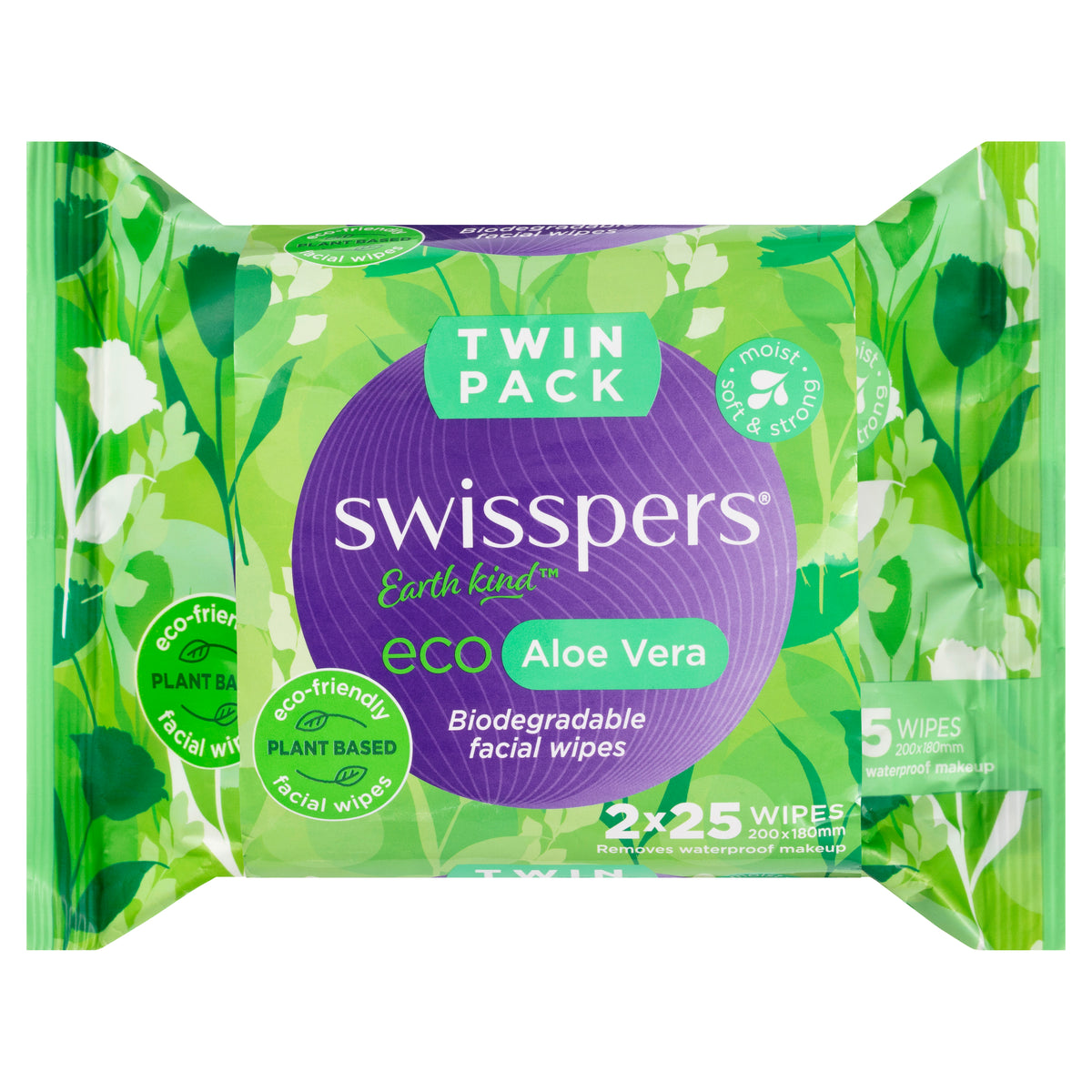 SWISSPERS Eco Aloe Fac Wipes 25x2pk
