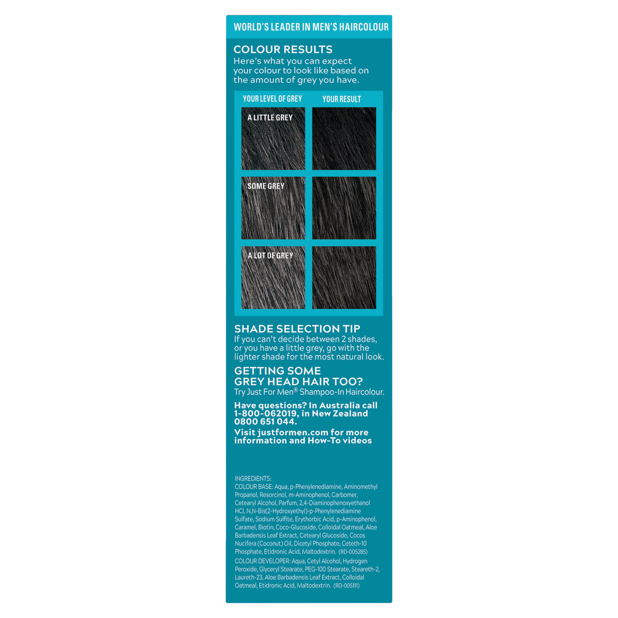 Just For Men Moustache & Beard Brush-In Colour Gel Real Black