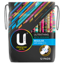 U by Kotex Regular Designer Series Ultrathins With Wings 12 Pack