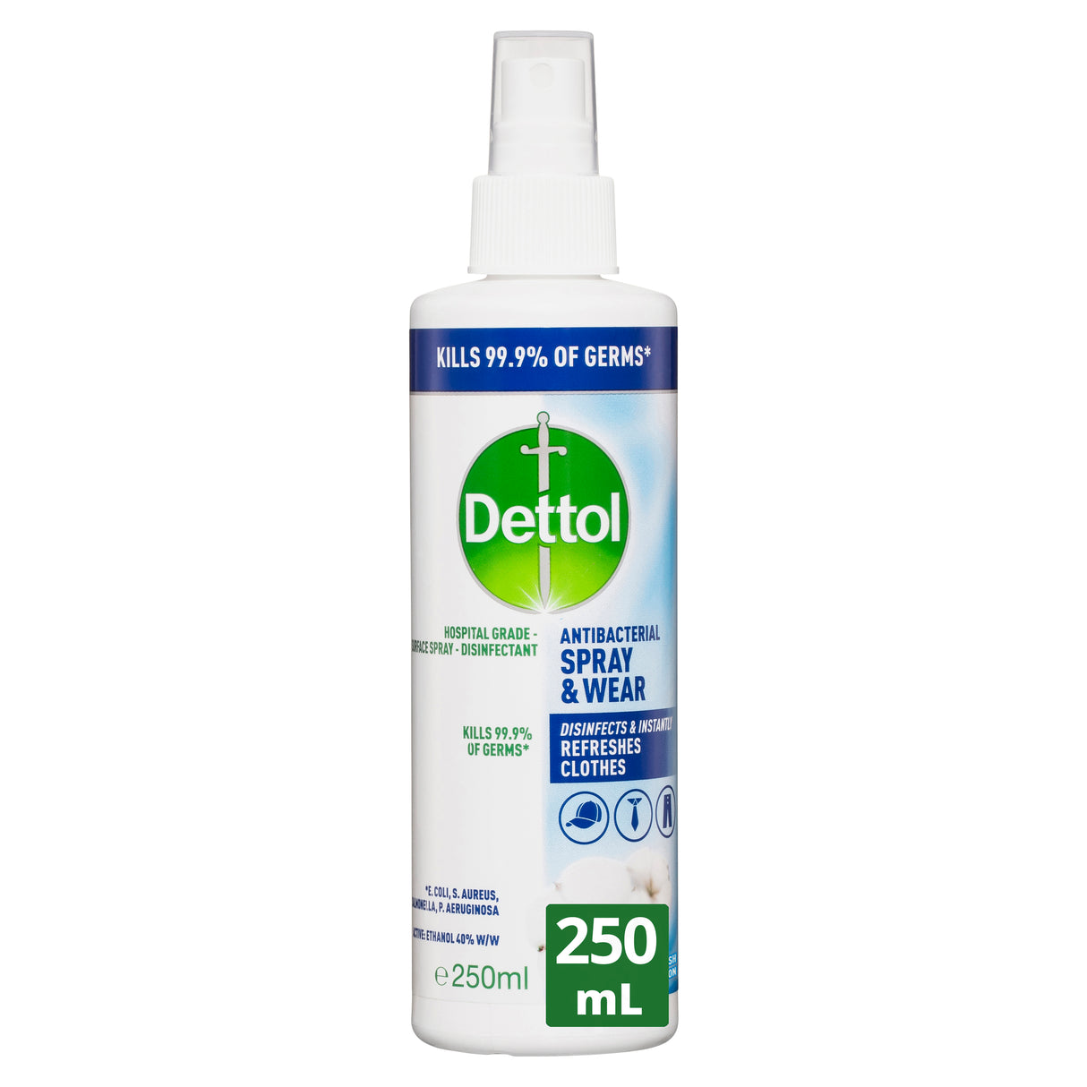 Dettol Spray & Wear Surface Spray Disinfectant Fresh Cotton 250mL