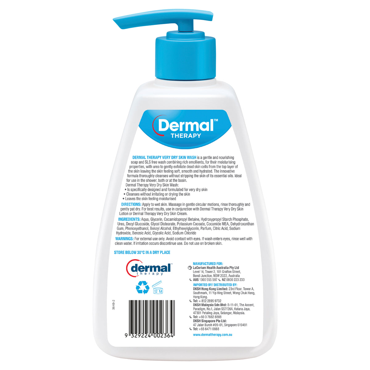 DERMAL THERAPY Skin Wash V/Dry 1L