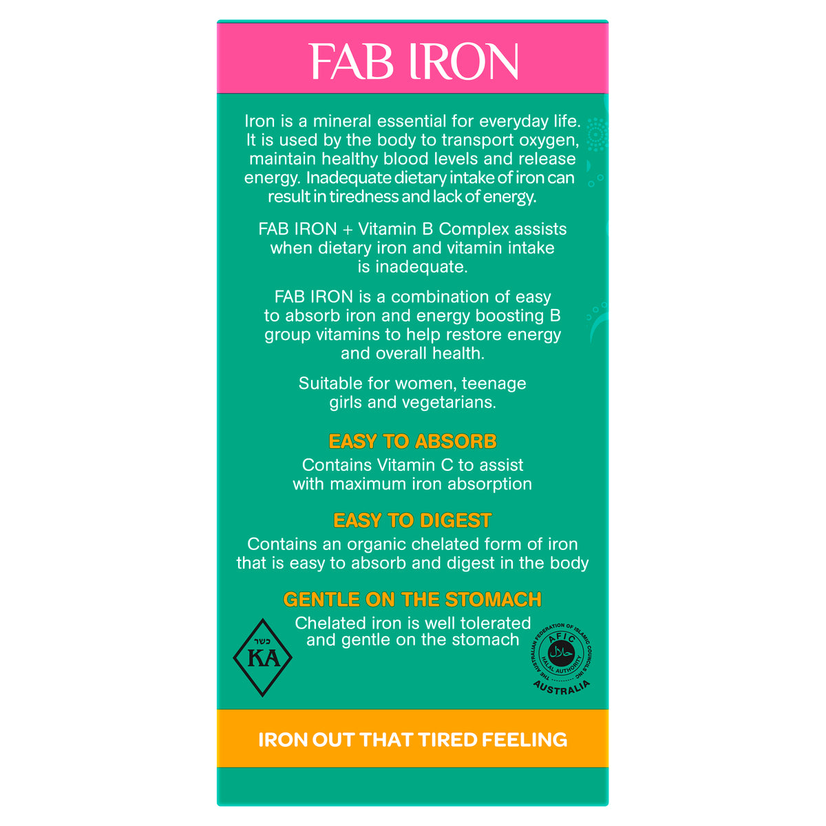 Fab Iron + Vitamin B Complex 60s