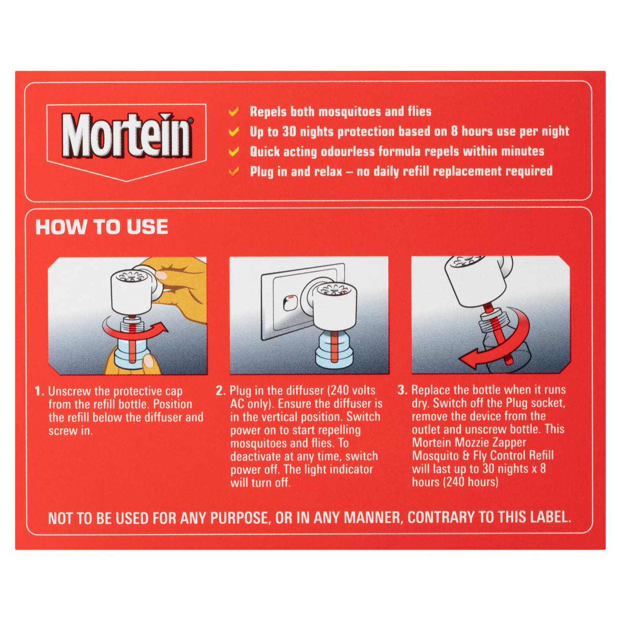 Mortein Peaceful Nights Mosquito & Fly Plug in 25ml