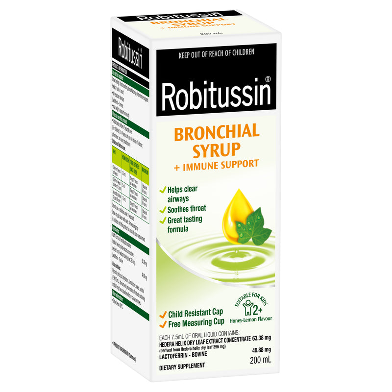 Robitussin Bronchial Syrup + Immune Support Honey-Lemon 200mL