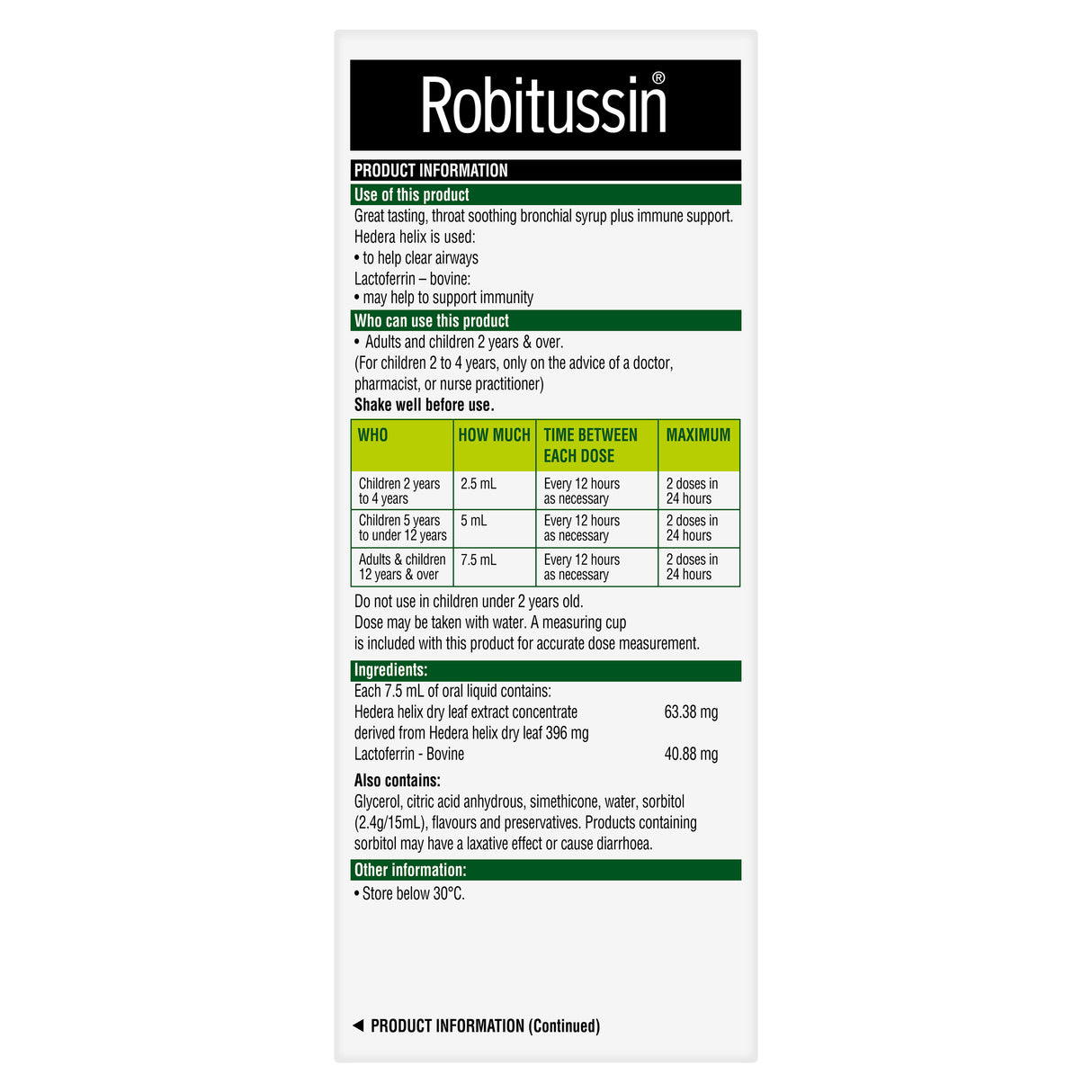 Robitussin Bronchial Syrup + Immune Support Honey-Lemon 200mL