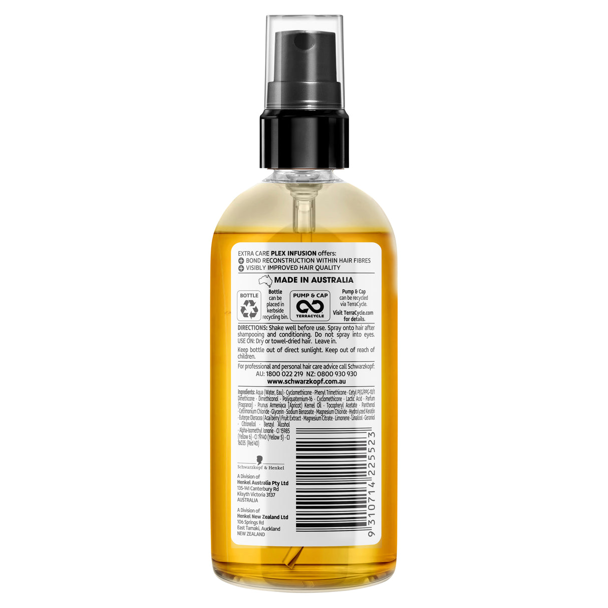 Schwarzkopf Extra Care Plex Infusion Bonding Oil Repair Spray 100mL