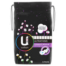 U by Kotex Cotton Ultrathin Pads Overnight with Wings 8 Pack