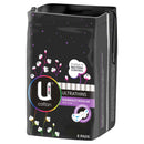 U by Kotex Cotton Ultrathin Pads Overnight with Wings 8 Pack