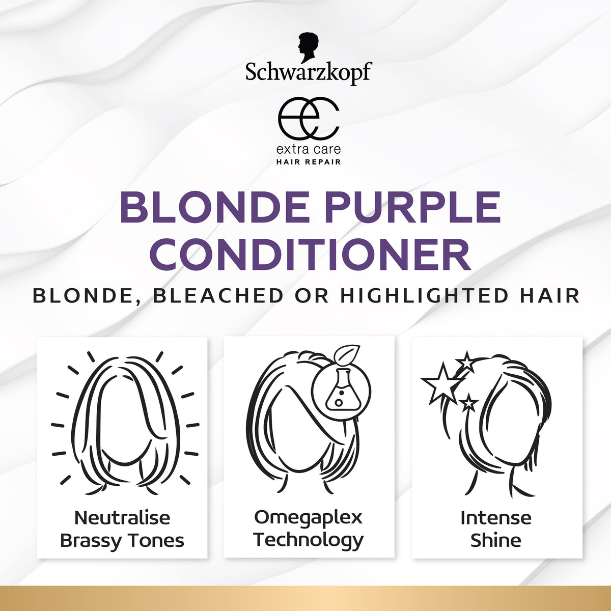 Schwarzkopf Extra Care Blonde Anti-Yellow Toning Purple Conditioner 250mL