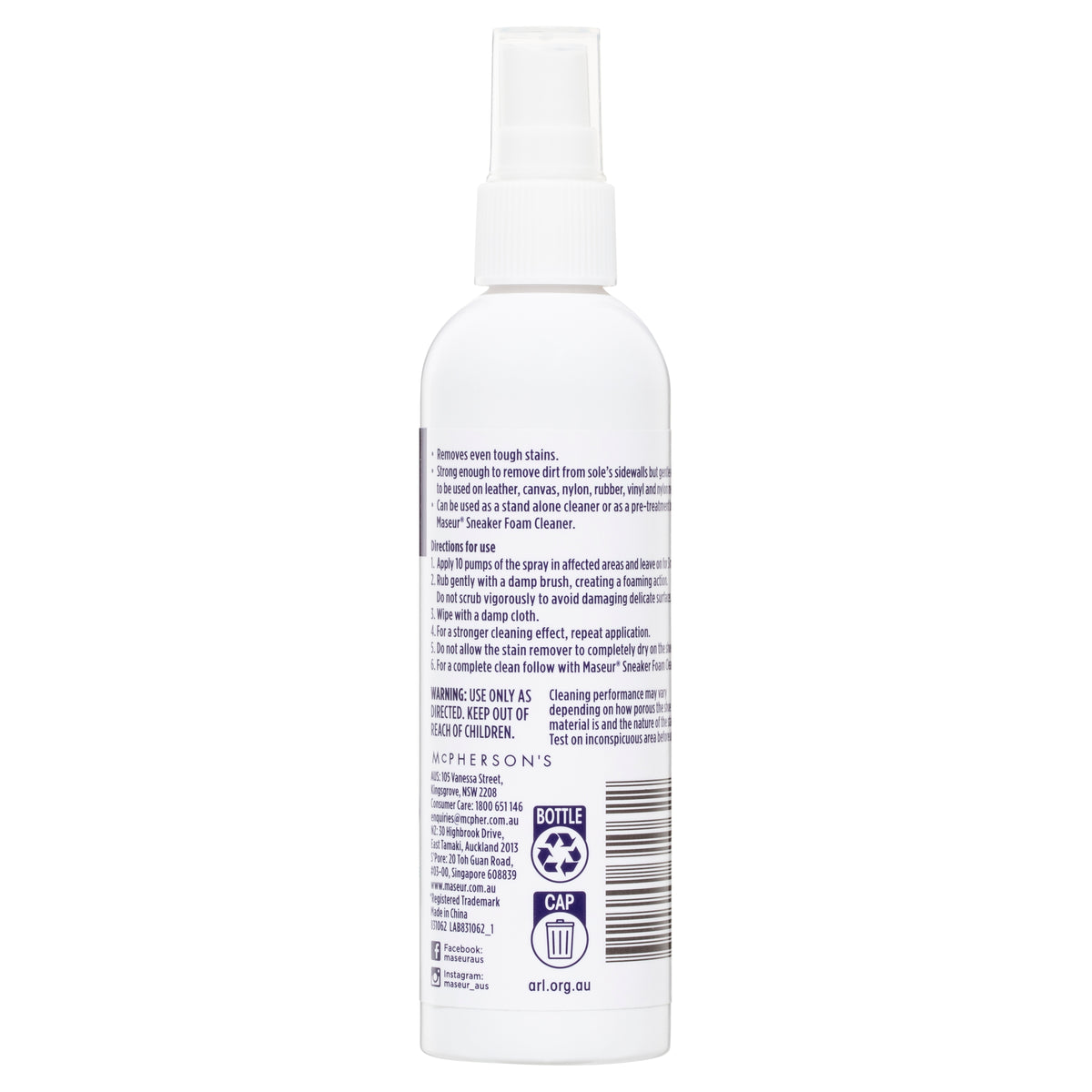 Maseur Footcare Sneaker Stain Remover 120mL