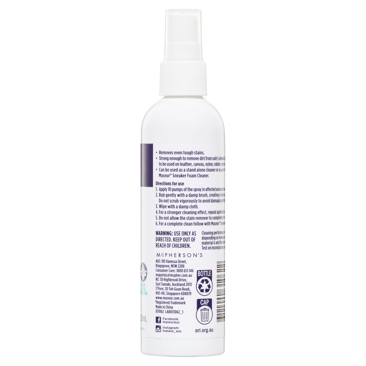Maseur Footcare Sneaker Stain Remover 120mL