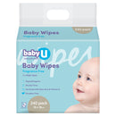 babyU Baby Wipes 240 Pack