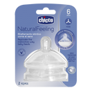 Chicco Teat NatFeeling 6m+ Food Flow 2pk
