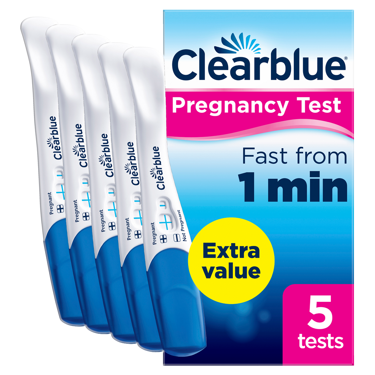 Clearblue Pregnancy Test, Rapid Detection, 5 Tests