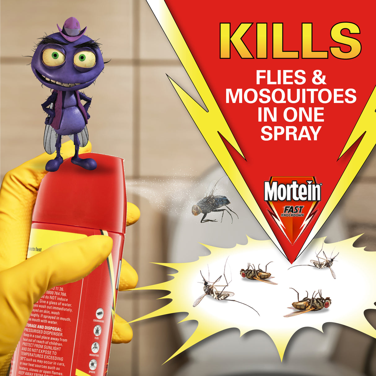 MORTEIN Odourless Fly & Mosquito Killer spray 350g