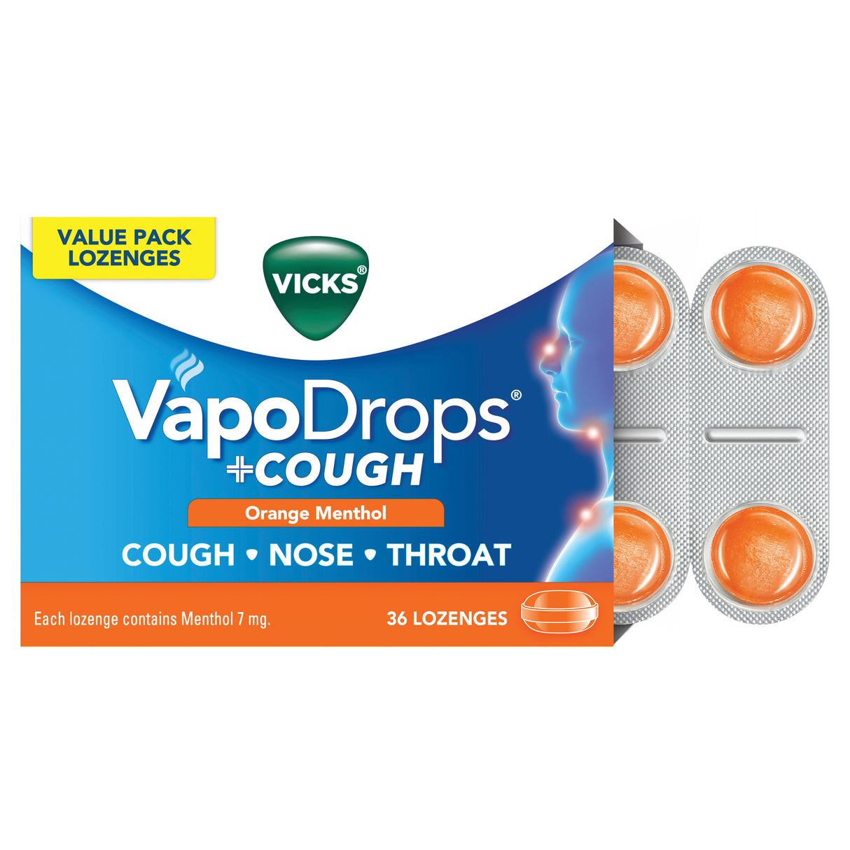 VICKS Vapodrops+Cough Orange 36