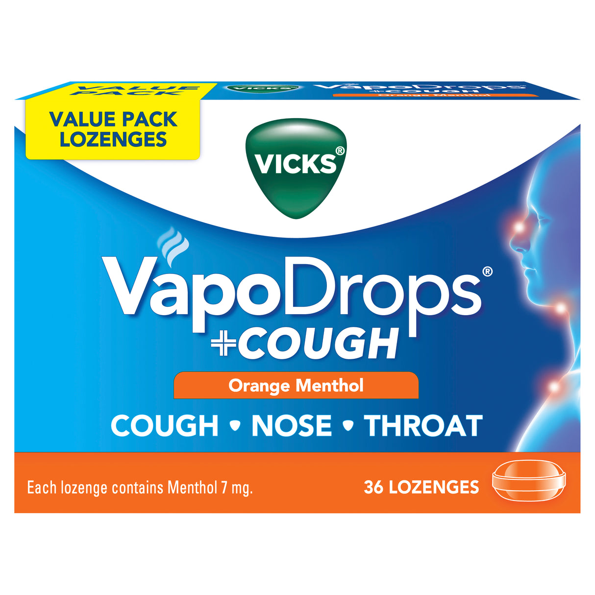 VICKS Vapodrops+Cough Orange 36
