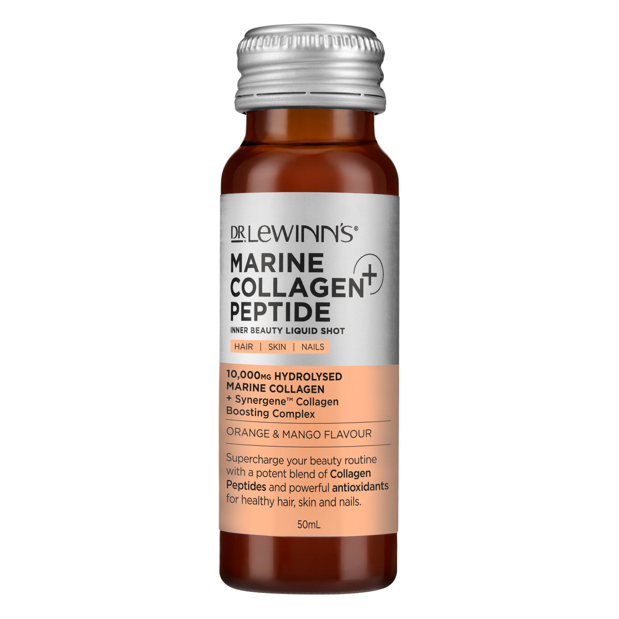 Dr. LeWinn's Marine Collagen Peptide+ Inner Beauty Liquid Shot Orange & Mango - 10 x 50mL