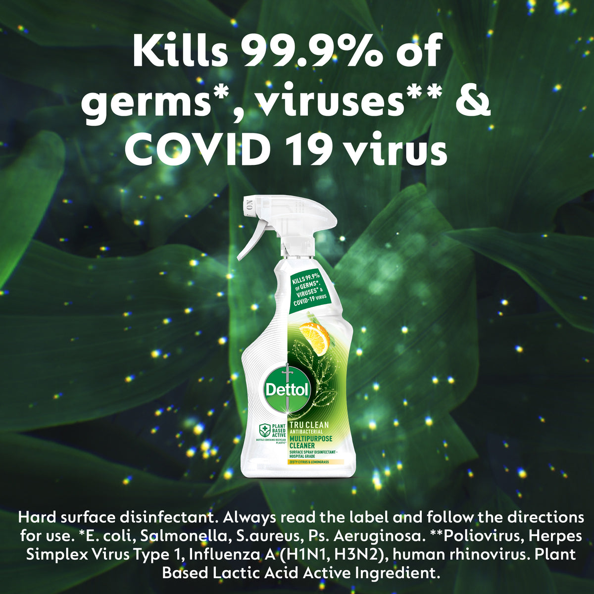 Dettol Tru Clean Antibacterial Multipurpose Cleaning Trigger Zesty Citrus and Lemongrass 500mL