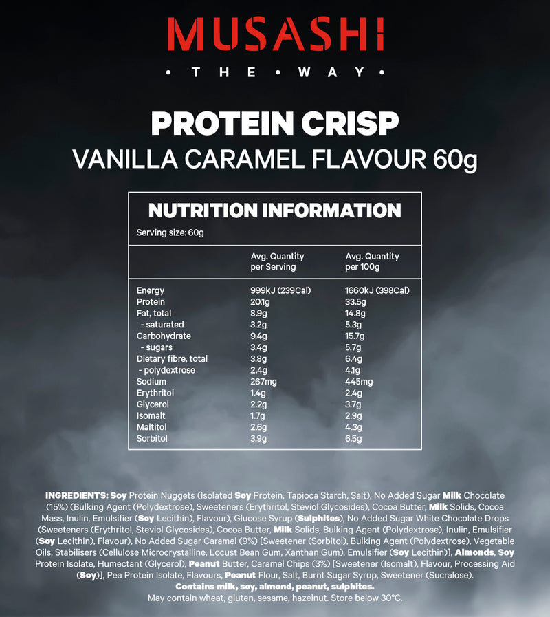Musashi Protein Crisp Bar Vanilla Caramel 60g