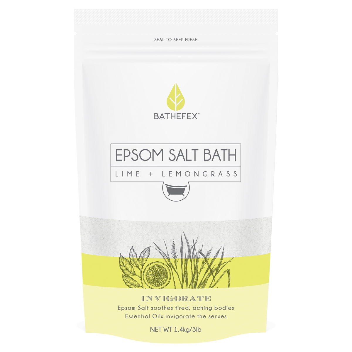 BATHEFEX EPSOM SALT - LIME & LEMONGRASS 1.4KG