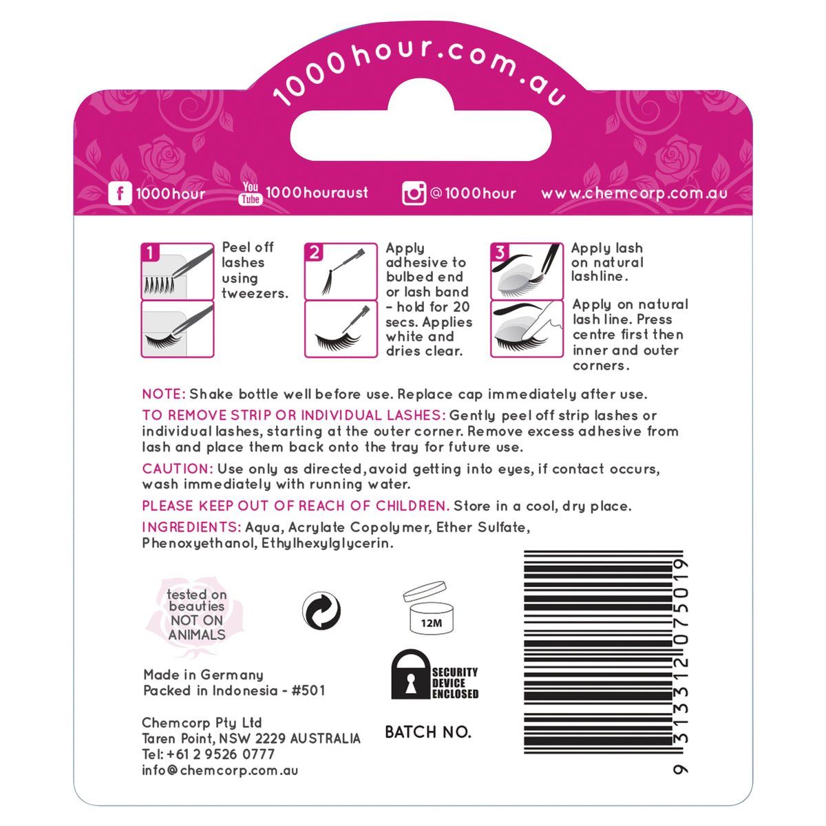 1000HOUR Eyelash Adhesive Clear