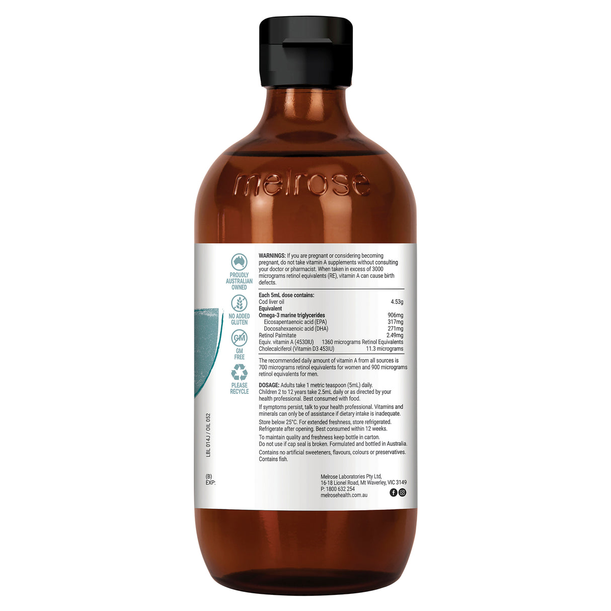 Melrose Cod Liver Oil 500ML