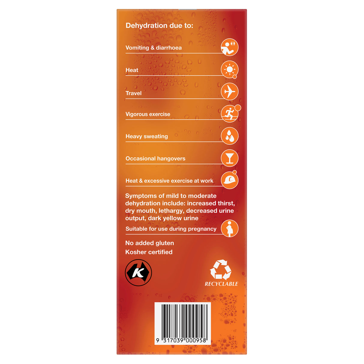 Hydralyte Electrolyte Ice Blocks Orange Flavoured 16 Pack