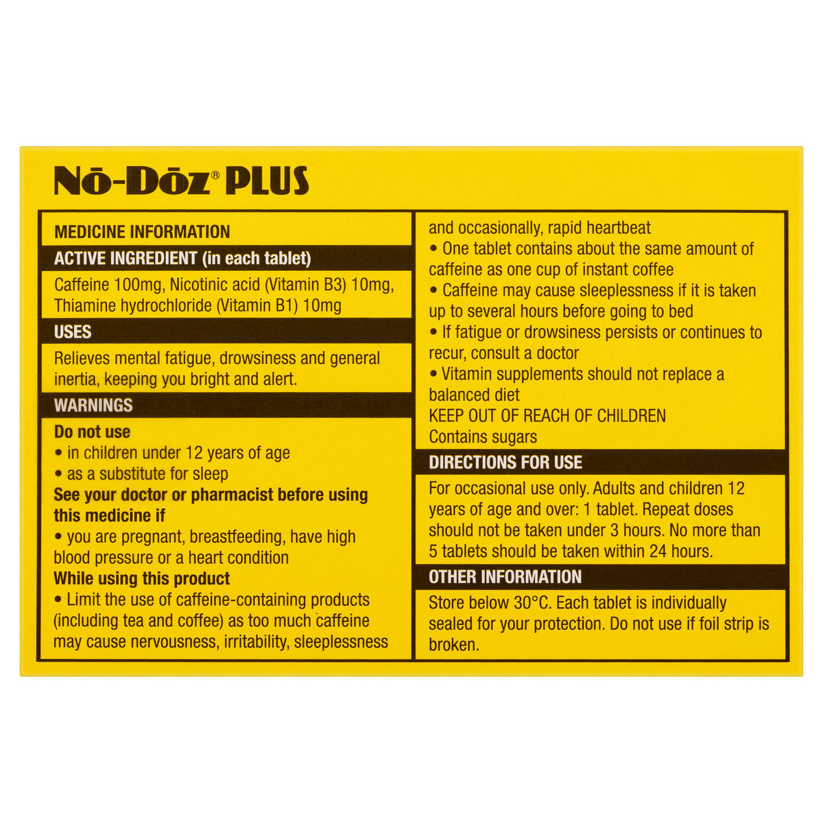 NO Doz Plus Tablets 24'S