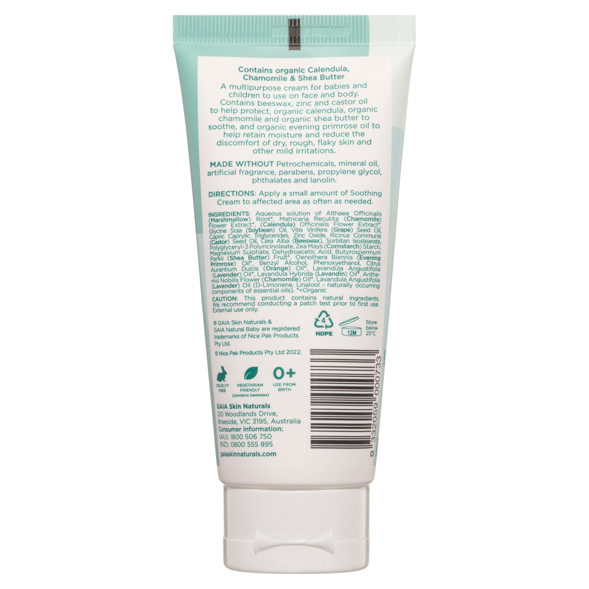 GAIA Natural Baby Soothing Cream 100ml