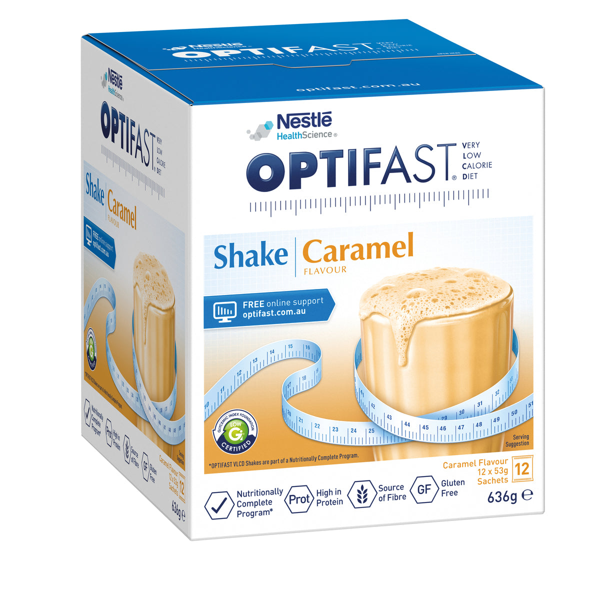 OPTIFAST VLCD Shake Caramel Flavour 12 Pack 636g