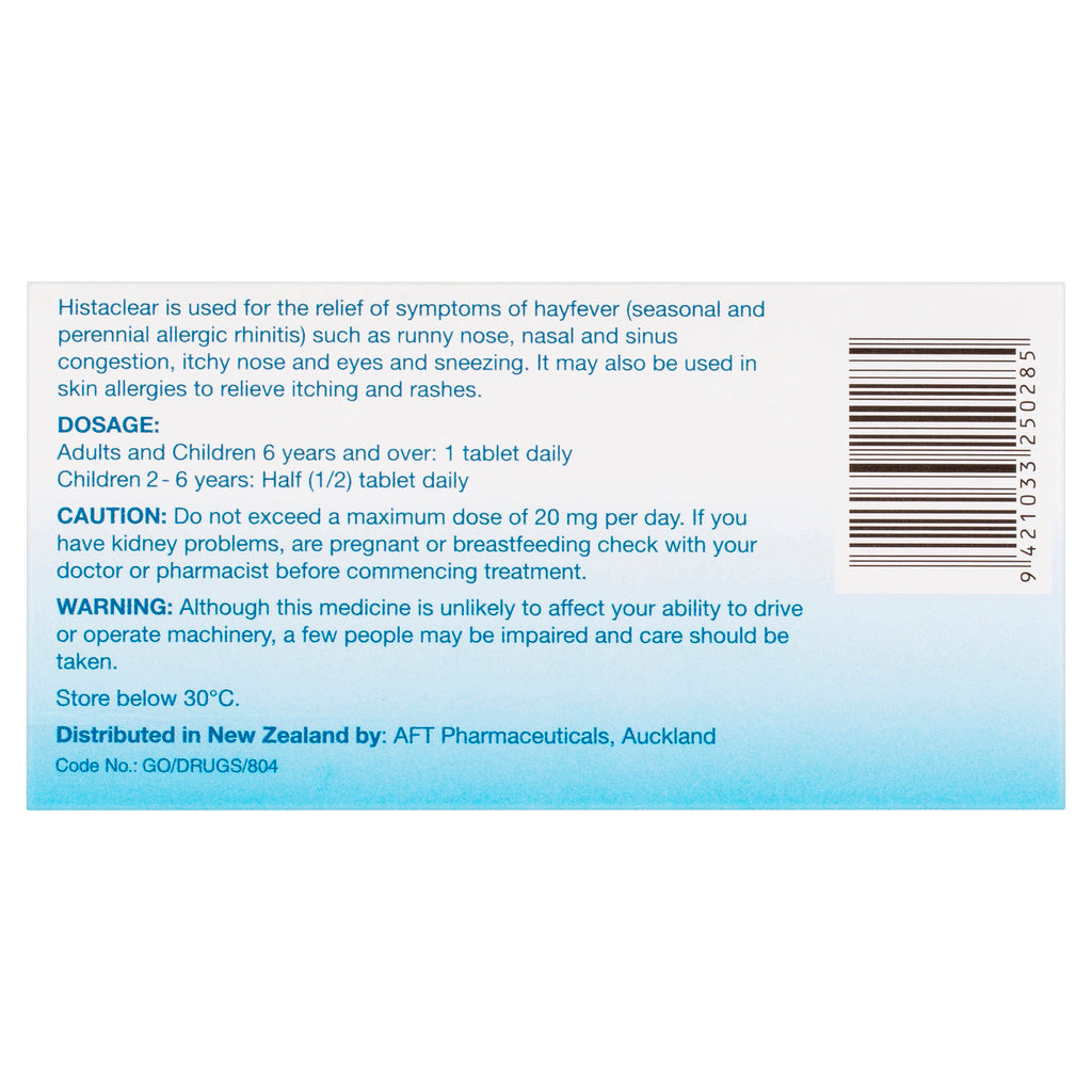 Histaclear® Allergy Relief 30 Tablets